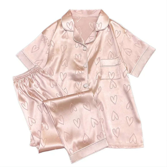 The Pink Closet™ Short sleeve, silk Pajama set