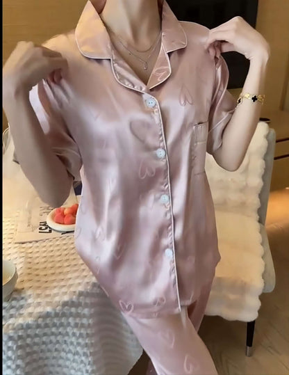 The Pink Closet™ Short sleeve, silk Pajama set