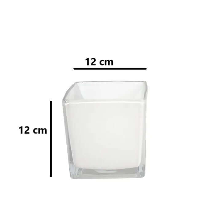 Vase measuring 12 cm, showcasing modern design and sturdy construction.